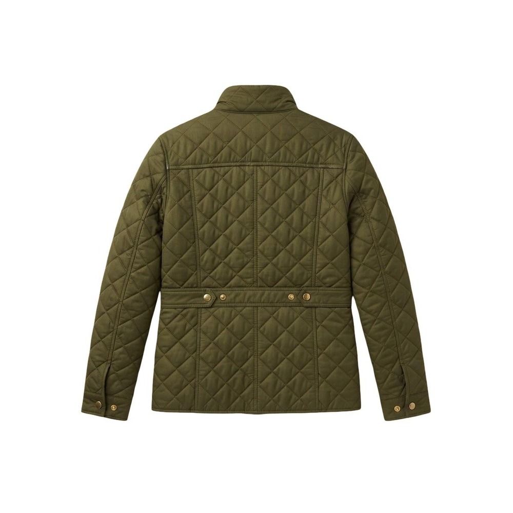 J.Crew Quilted  Field Jacket Women Size S Olive Green Moss Utility Barn Coat - Picture 3 of 13